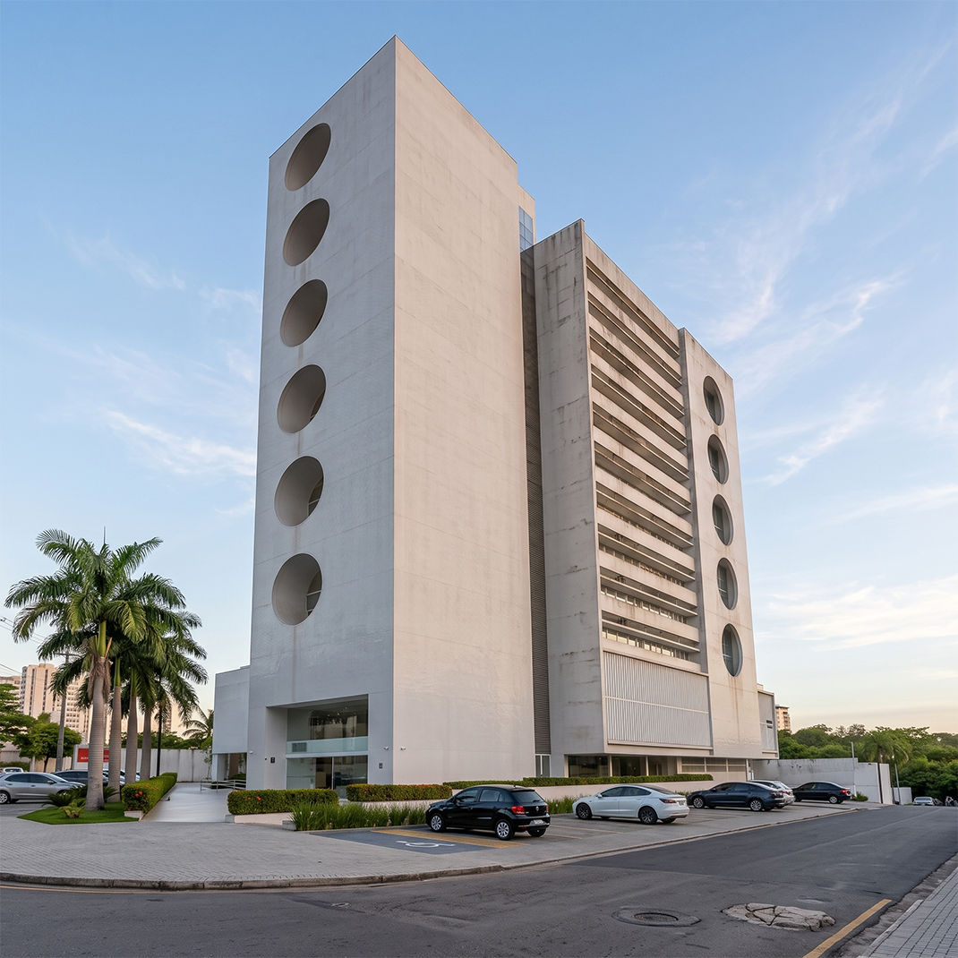Fachada do Edifício Zircônio, onde fica a clínica Dermatopet no Renascença, São Luís